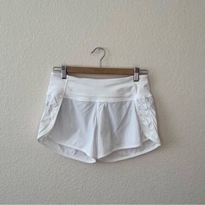 Lululemon Run Times Short *2-way Stretch 4" in White size 4
